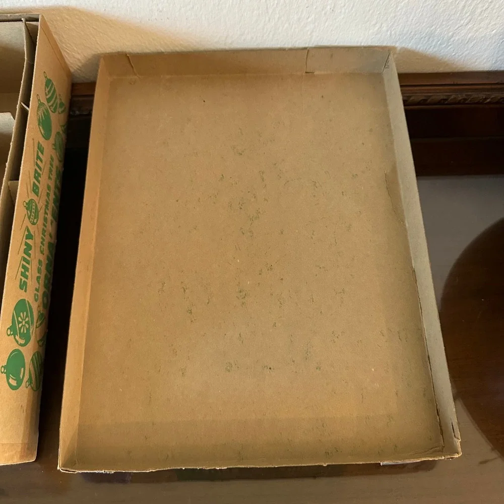 Vintage Shiny Brite Glass Christmas Ornament Box 12 Slot 13x10x3 Storage Empty
